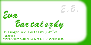 eva bartalszky business card